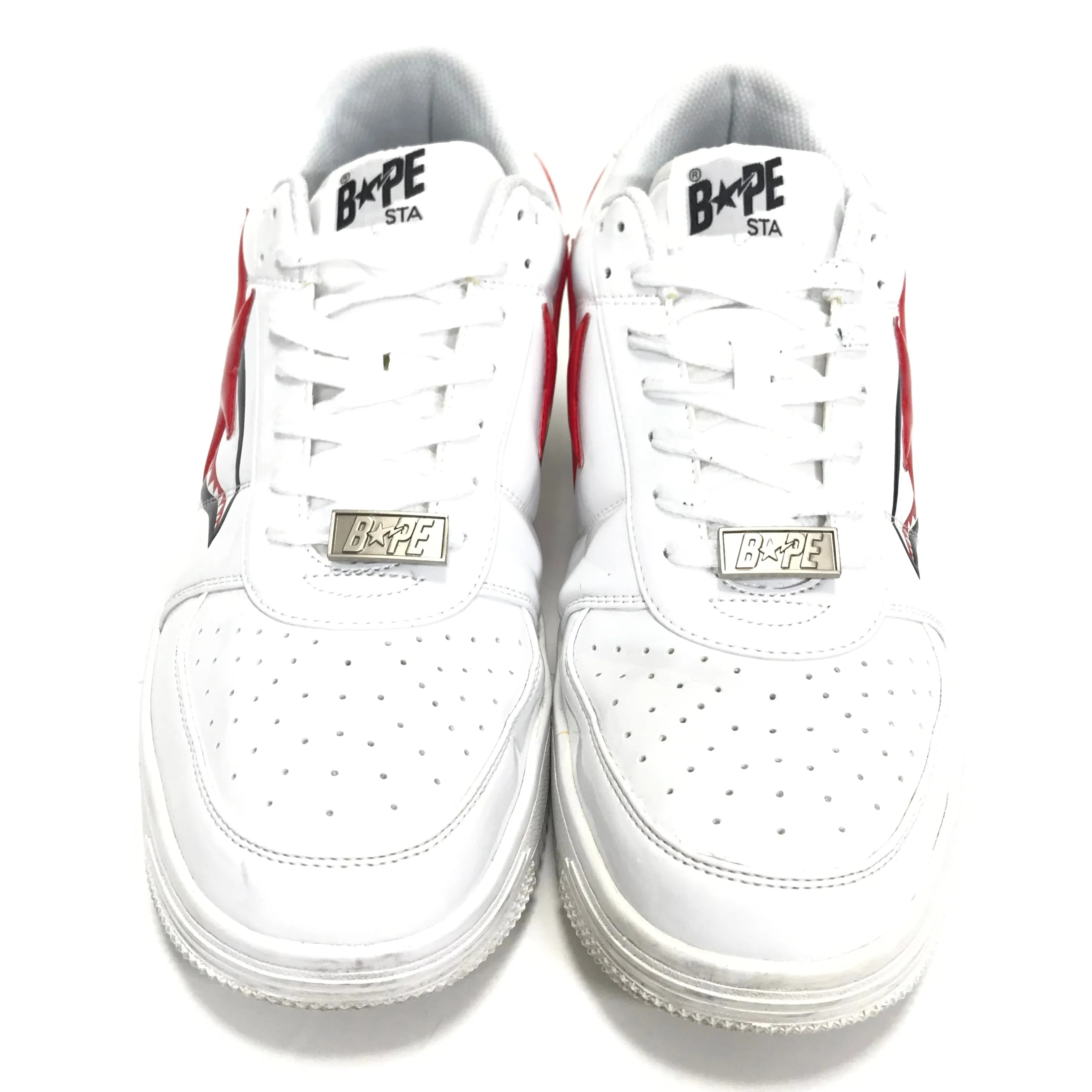[12] A Bathing Ape Bape Sta Shark Patent Leather M2 White