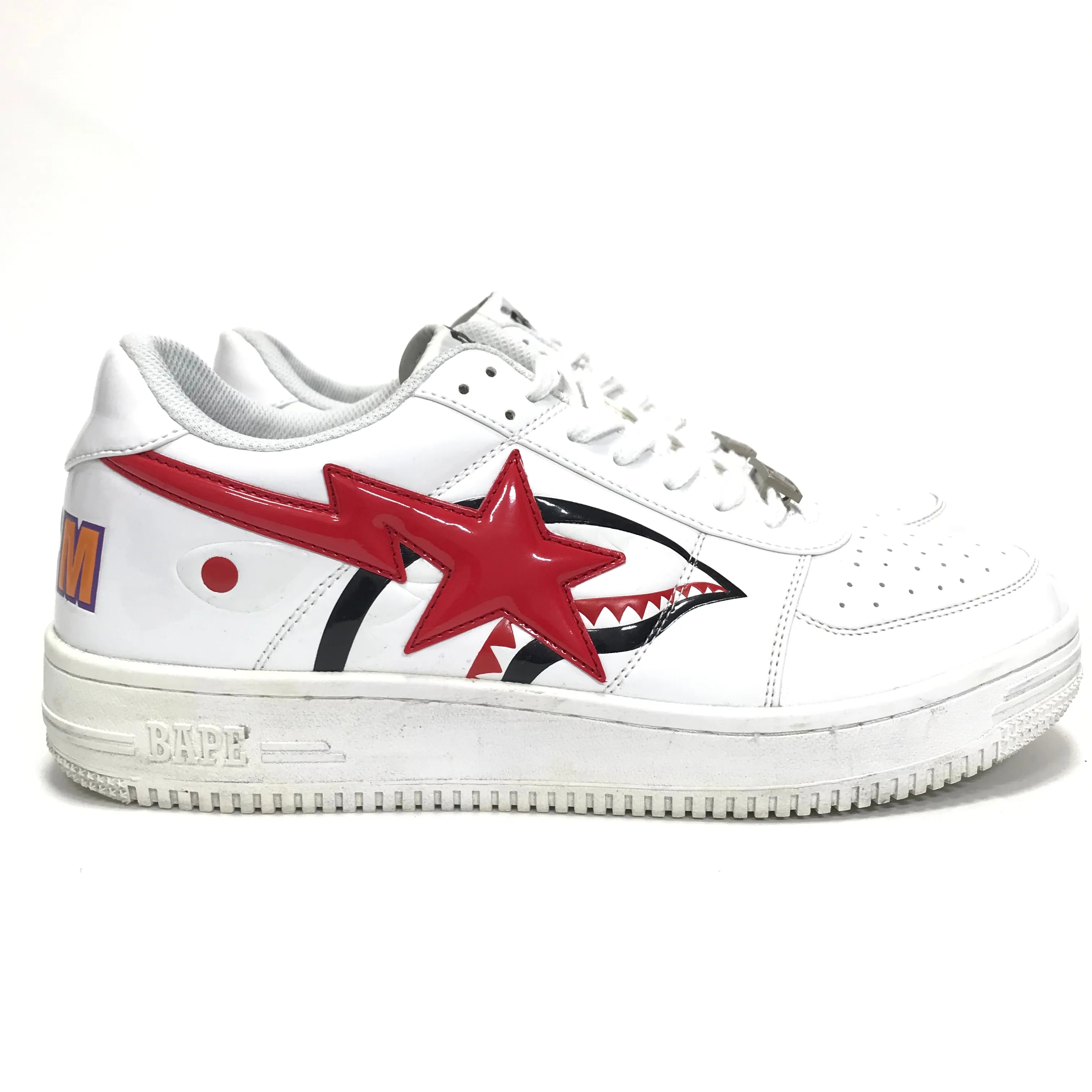 [12] A Bathing Ape Bape Sta Shark Patent Leather M2 White