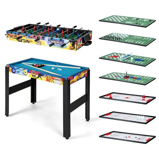 12-in-1 Combo Game Table Set with Foosball Air Hockey Pool Chess and Ping Pong -
