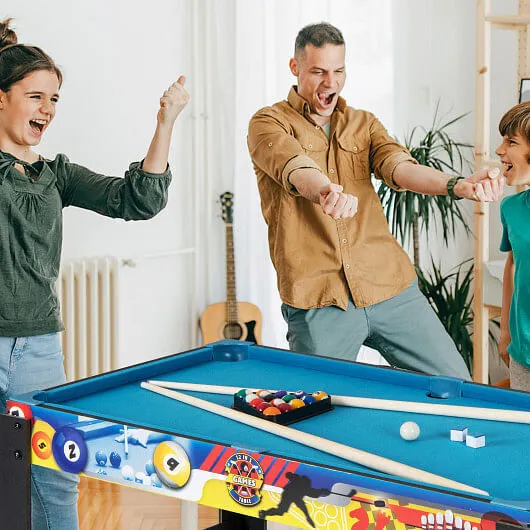 12-in-1 Combo Game Table Set with Foosball Air Hockey Pool Chess and Ping Pong -
