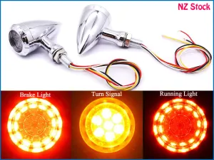 2pcs LED Motorcycle Turn Signal Blinker Indicators Harley Bobber Chopper