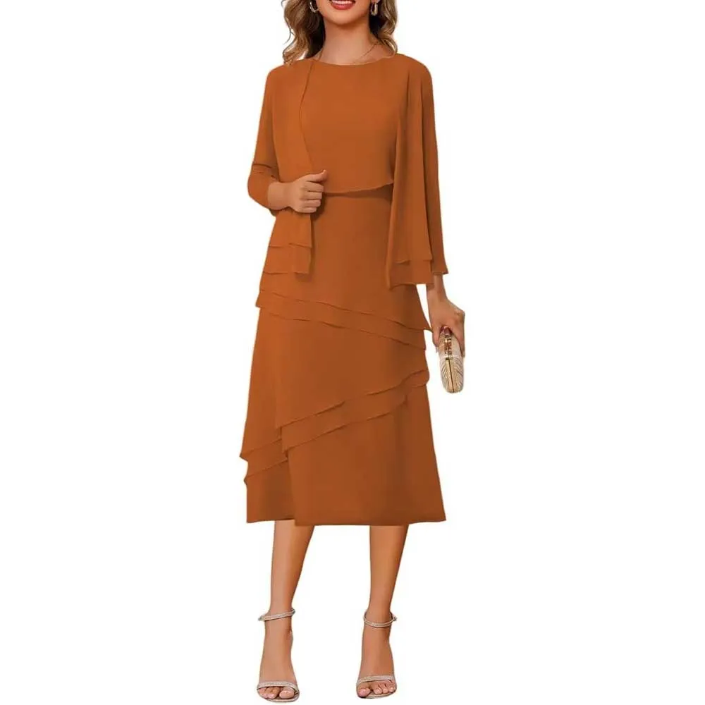 3/4 Sleeves 2 Piece Mother of The Bride Dresses Wedding Formal Event Dress Suit