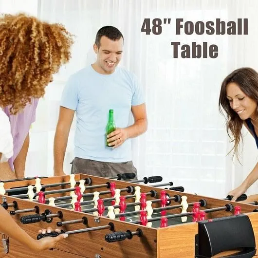 48 Inch 3-In-1 Multi Combo Game Table with Soccer for Game Rooms - Color: Natura