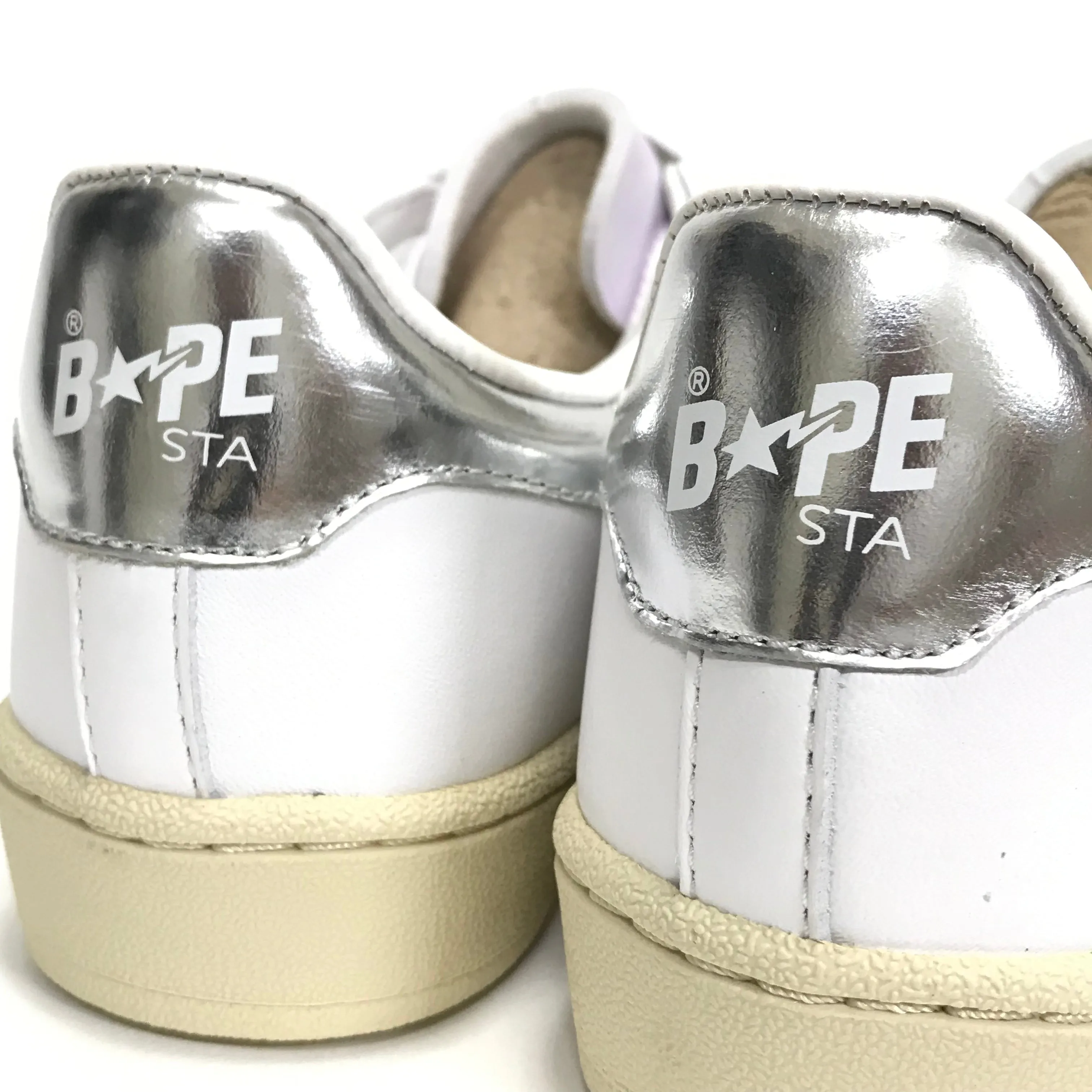 [9] DS! A Bathing Ape Bape Sta Shell Toe White/Silver