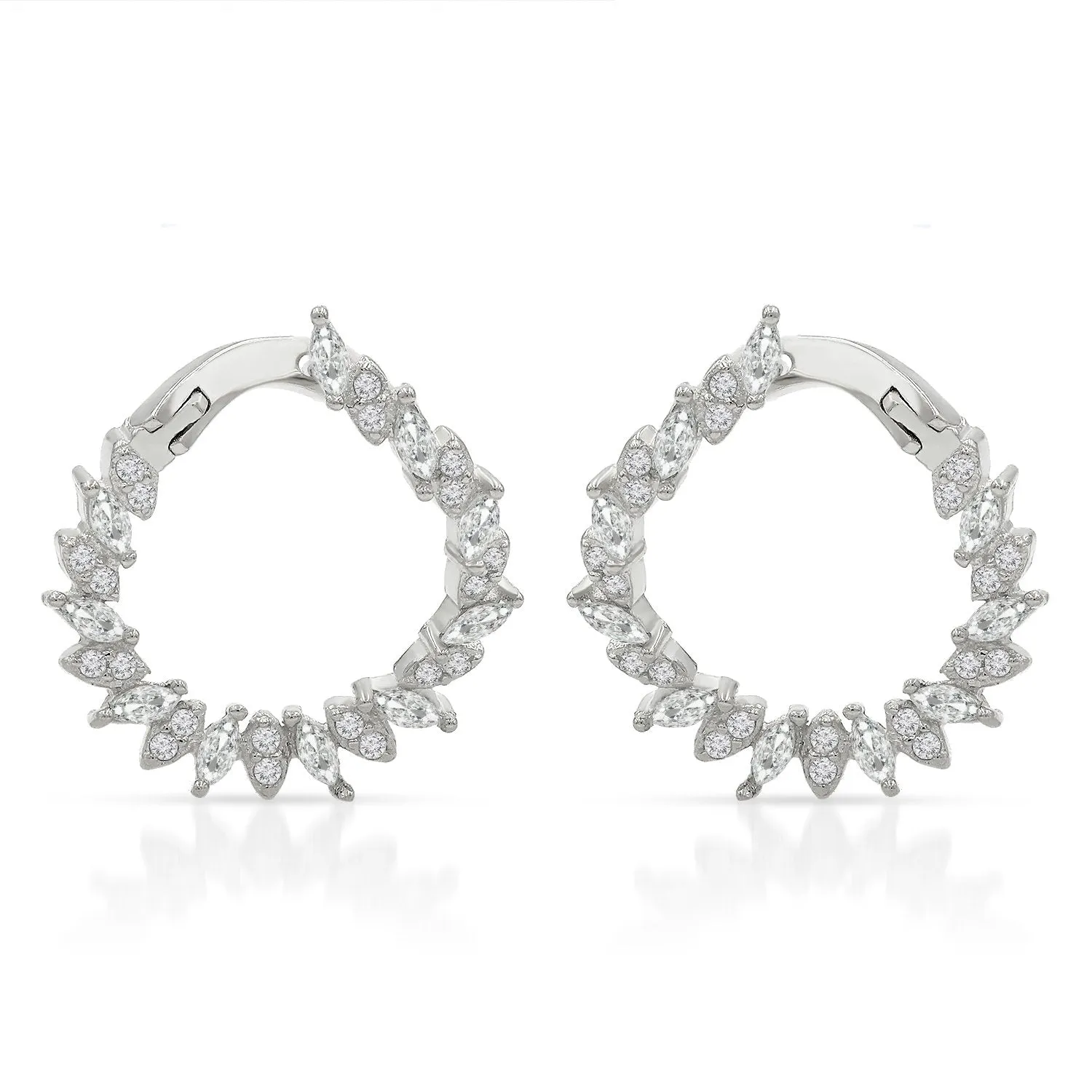 925 Sterling Silver Gold Plated Flared Continuous Hoop Earring