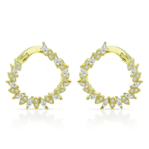 925 Sterling Silver Gold Plated Flared Continuous Hoop Earring