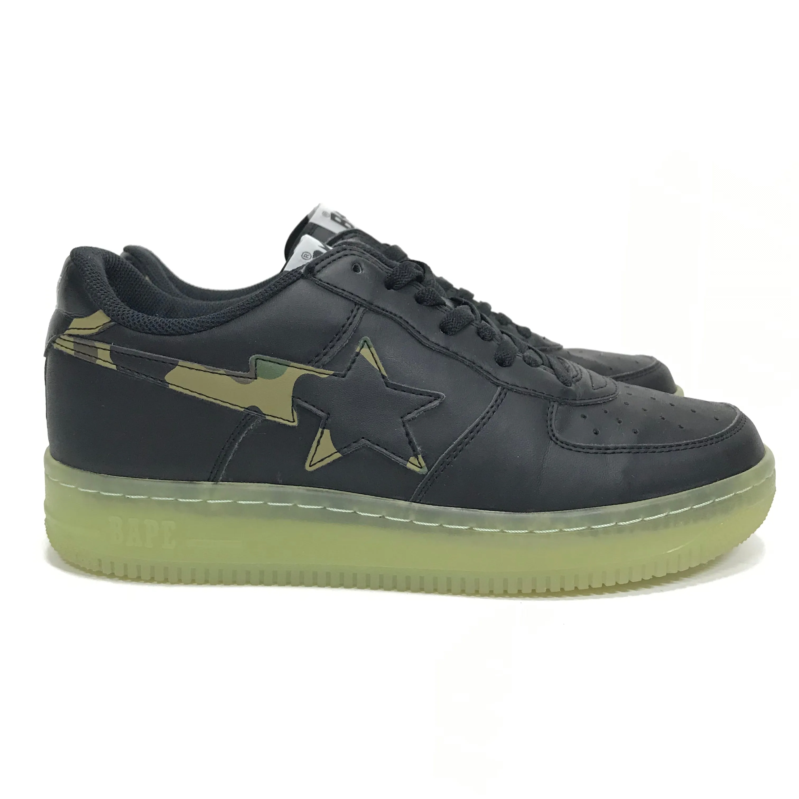 [9.5] A Bathing Ape Bape Sta 1st Camo Glow Sole Shoes