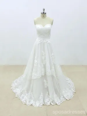 Affordable Sweetheart Lace A-line Unique Wedding Dresses Online, WD392