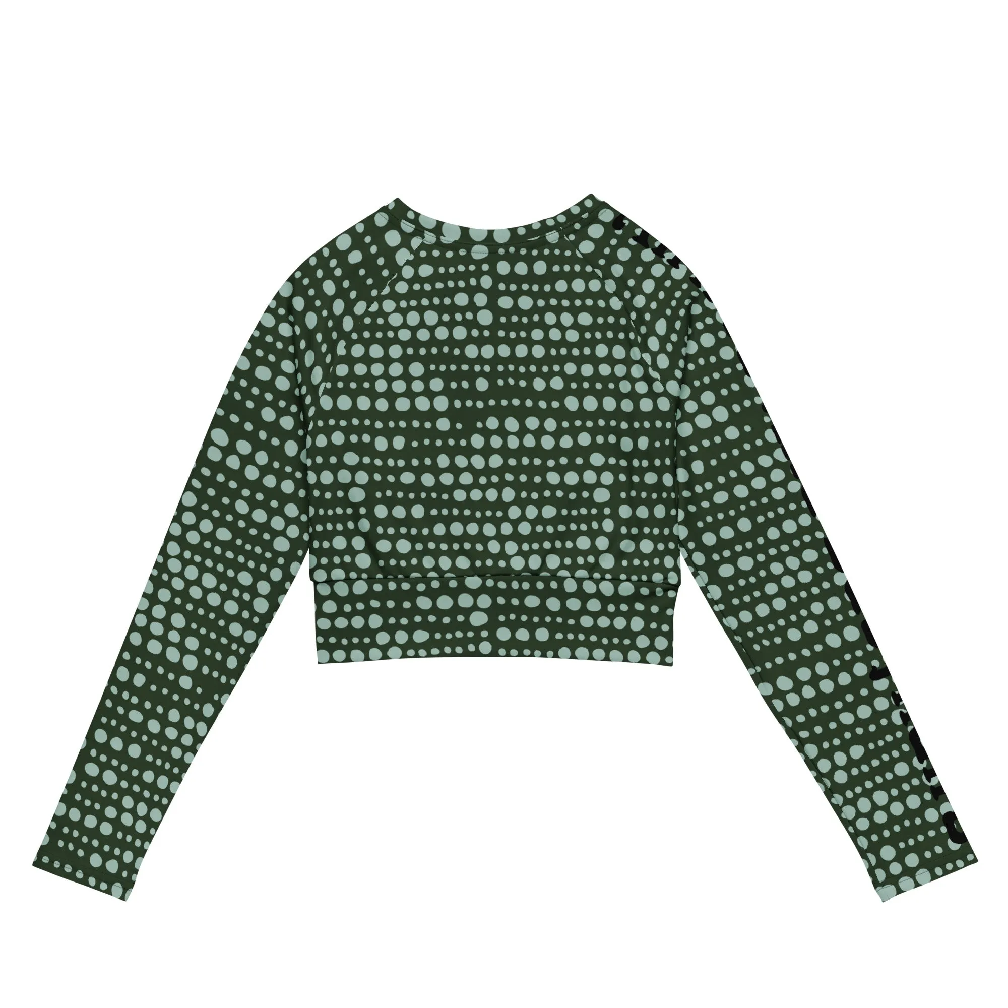 Airfros And Babyhairs Green Dots Long Sleeve Crop Top