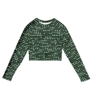 Airfros And Babyhairs Green Dots Long Sleeve Crop Top