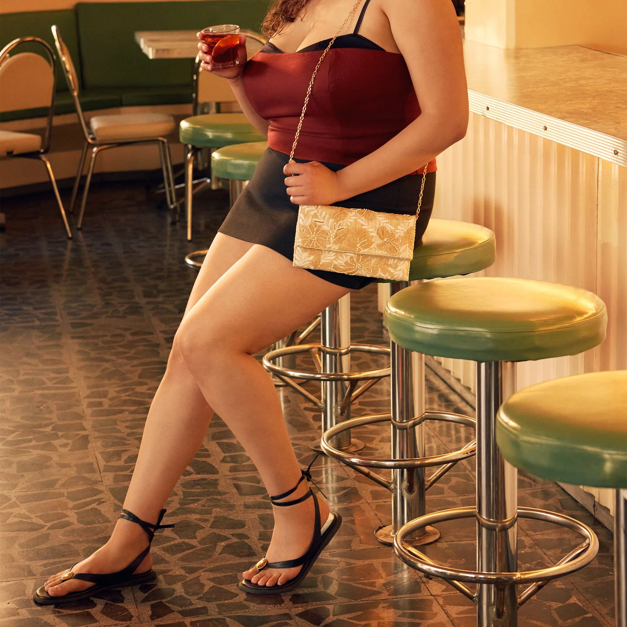 AMALFI CLUTCH NATURAL MULTI BEADED