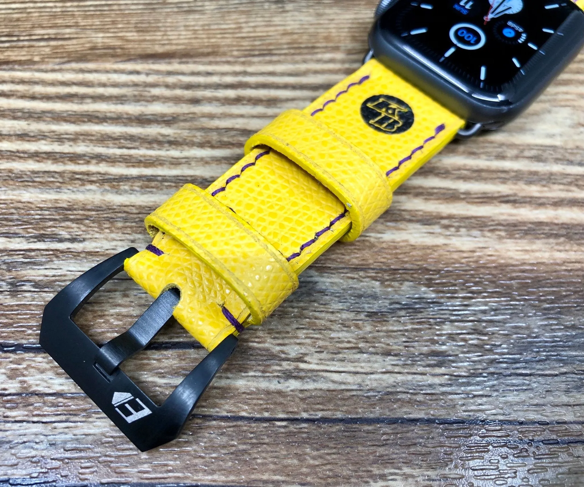 Apple Watch Bands Series 6, Kobe Bryant logo Apple Watch Straps 44mm, 40mm, Lakers, Yellow Apple Watch Bands Aluminum Blue, iWatch Band Replacement