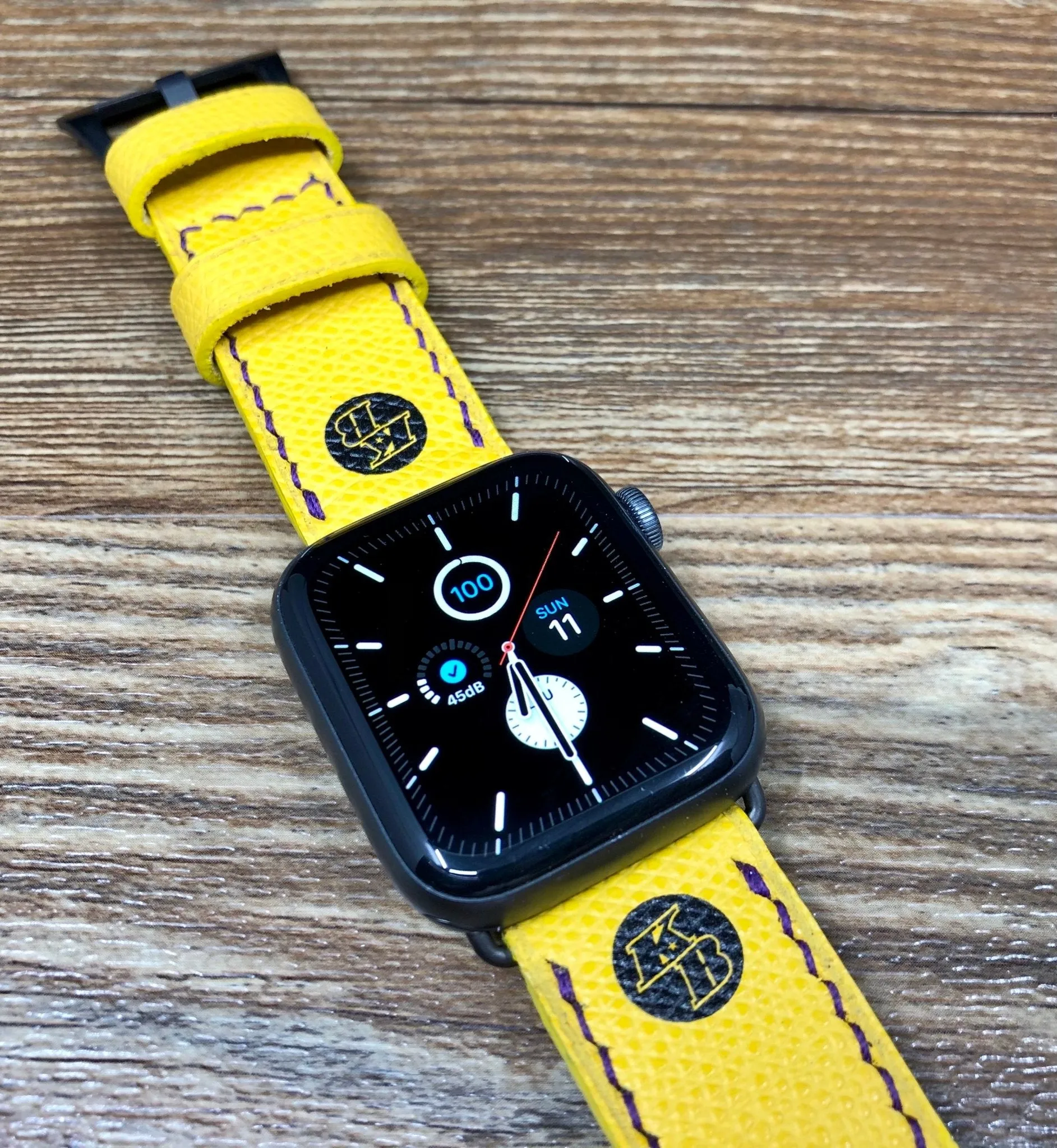 Apple Watch Bands Series 6, Kobe Bryant logo Apple Watch Straps 44mm, 40mm, Lakers, Yellow Apple Watch Bands Aluminum Blue, iWatch Band Replacement