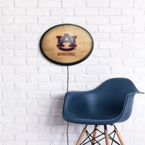 Auburn Tigers: Hardwood - Oval Slimline Lighted Wall Sign