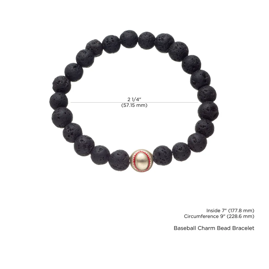Baseball Charm Bead Bracelet