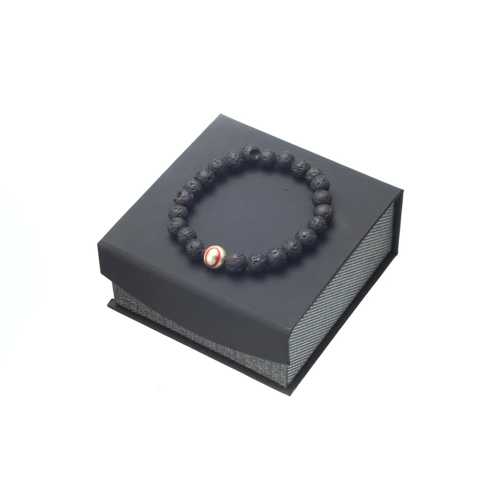 Baseball Charm Bead Bracelet