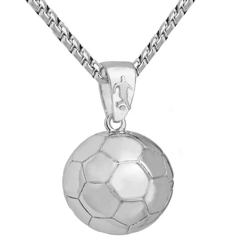 Basketball Football Pendant Necklace - Men's Fashion Jewelry, Two-Tone Metal Pendant for Party Accessories