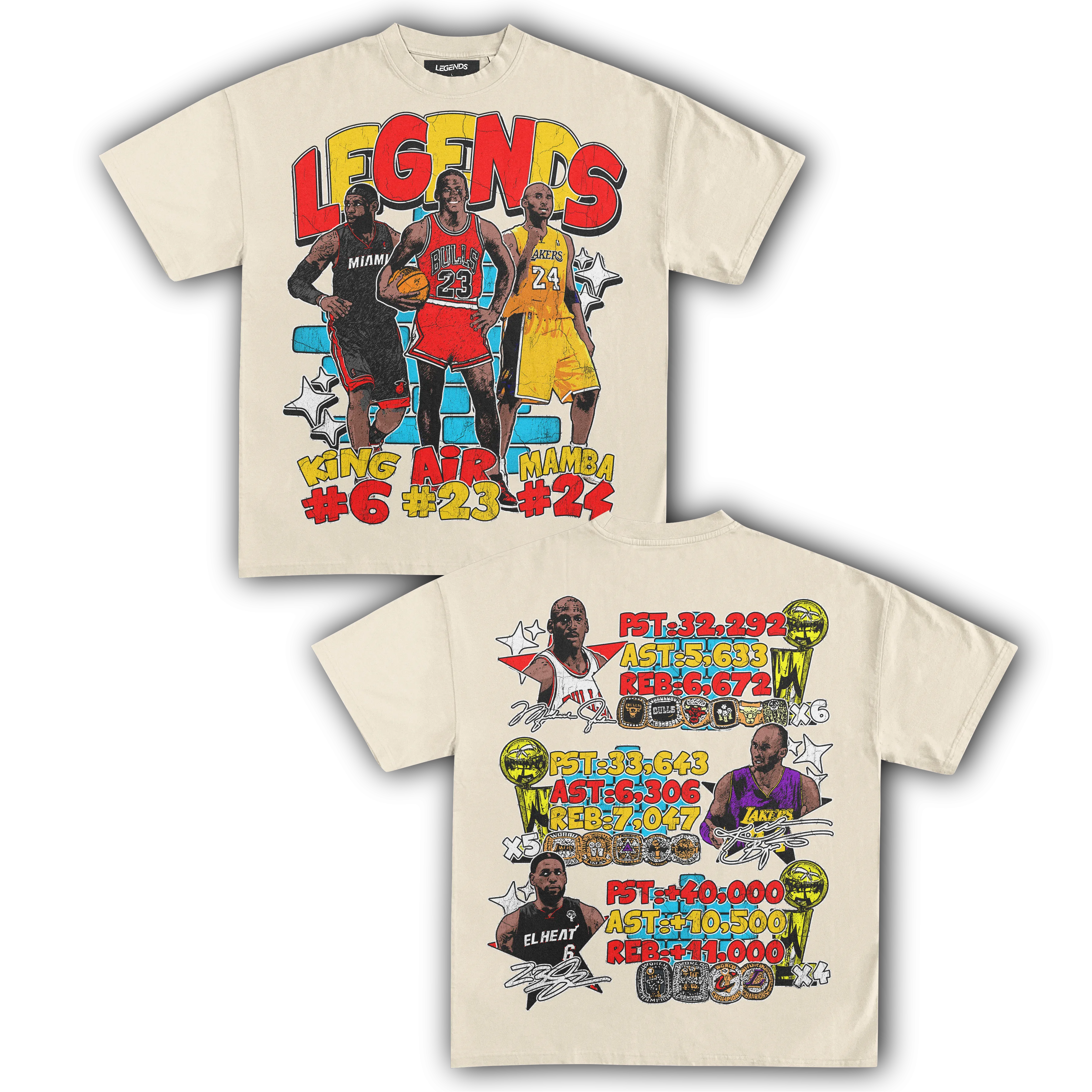 BASKETBALL LEGENDS TEE (Double Sided)