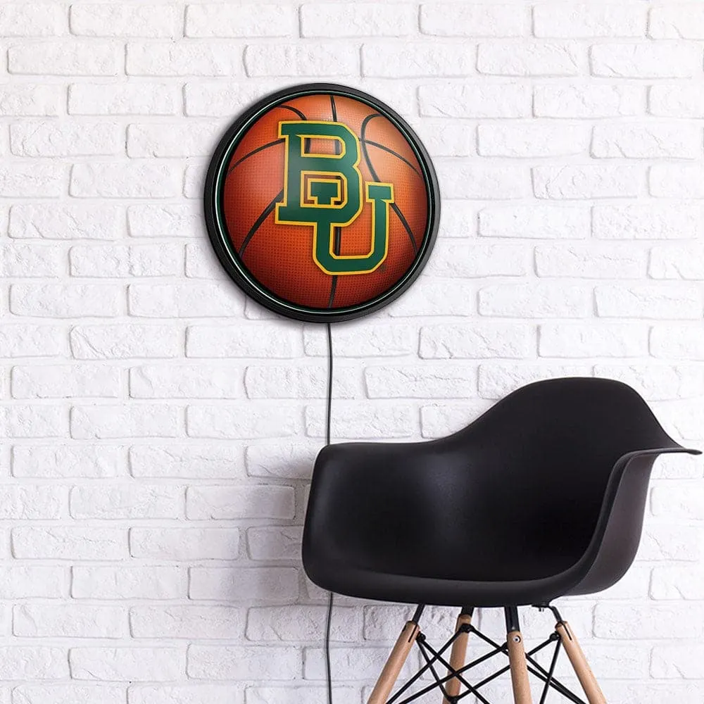 Baylor Bears: Basketball - Round Slimline Lighted Wall Sign