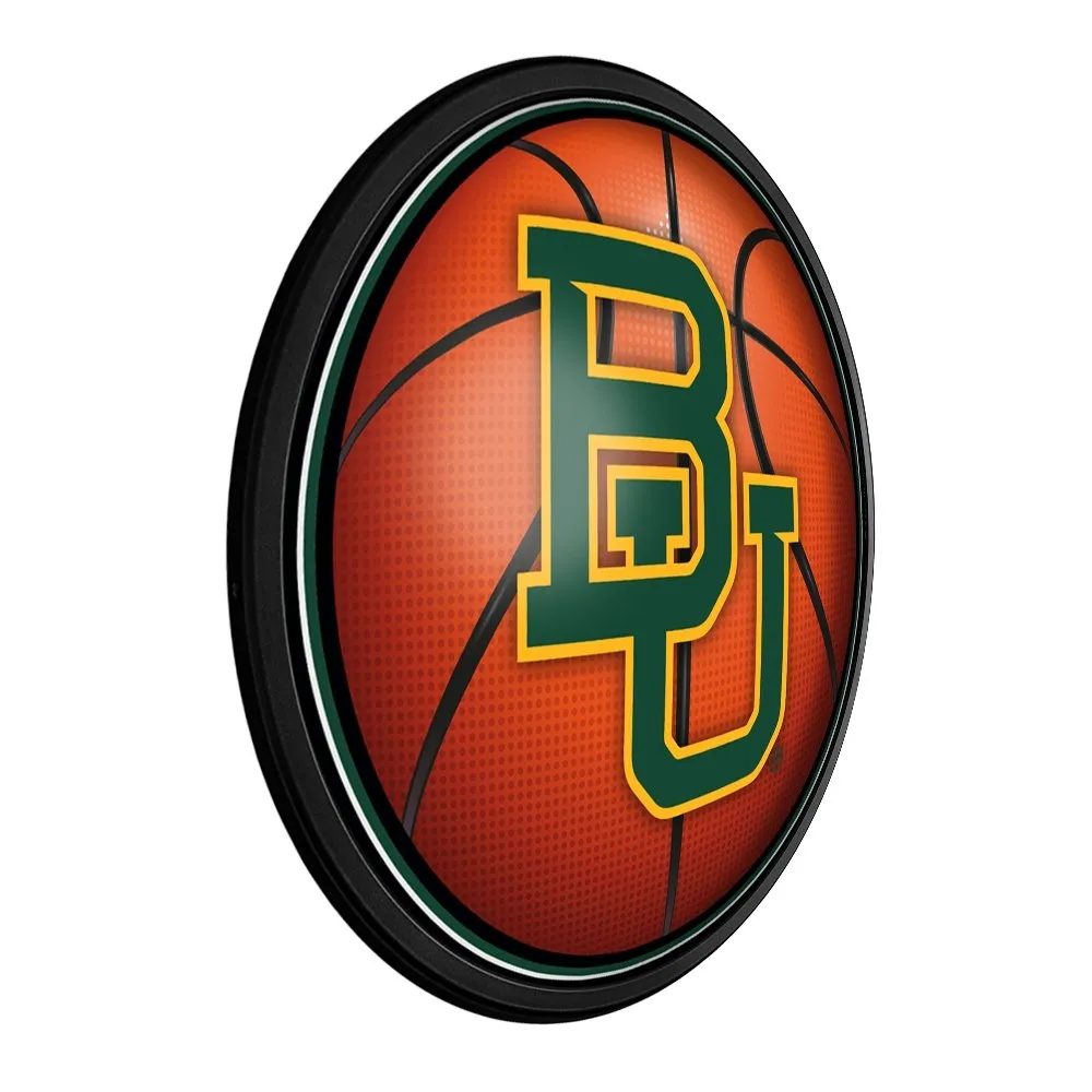 Baylor Bears: Basketball - Round Slimline Lighted Wall Sign
