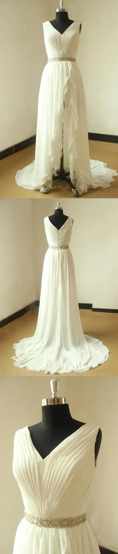 Beach Unique Simple Pretty  High Quality Custom Make Wedding Dresses, WD0115