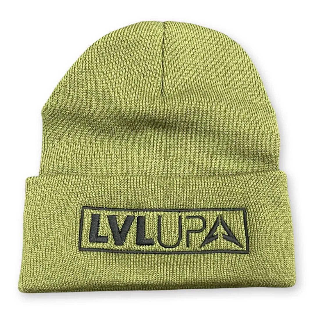 Beanie - LVL UP Trendy Logo - OD Green with Black