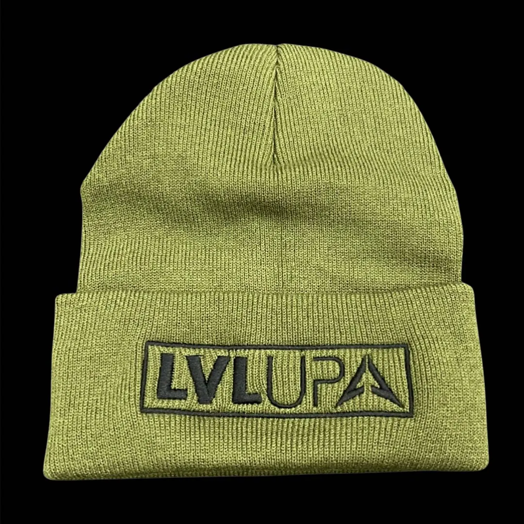 Beanie - LVL UP Trendy Logo - OD Green with Black