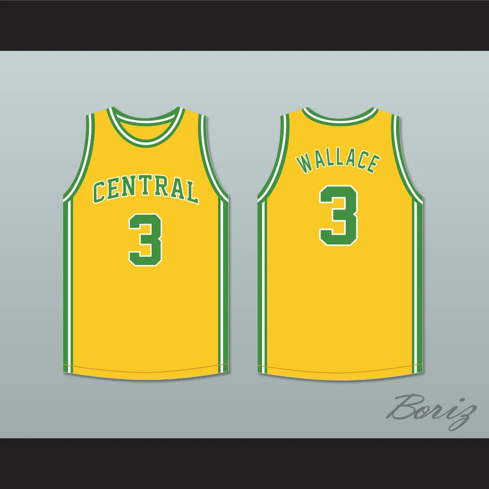 Ben Wallace 3 Central High School Hayneville Lions Yellow Basketball Jersey