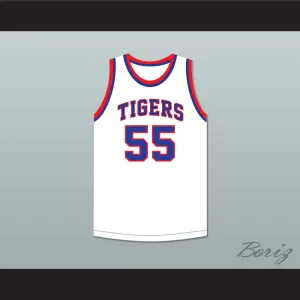 Bernard King 55 Fort Hamilton High School Tigers White Basketball Jersey 1