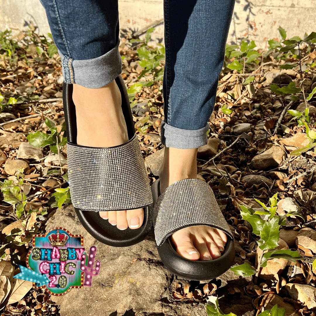 Black Basic Slide with Bling