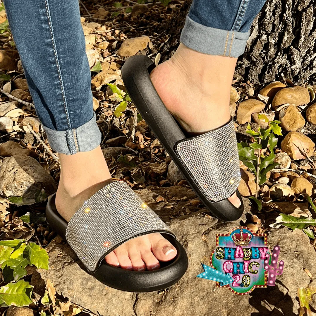 Black Basic Slide with Bling