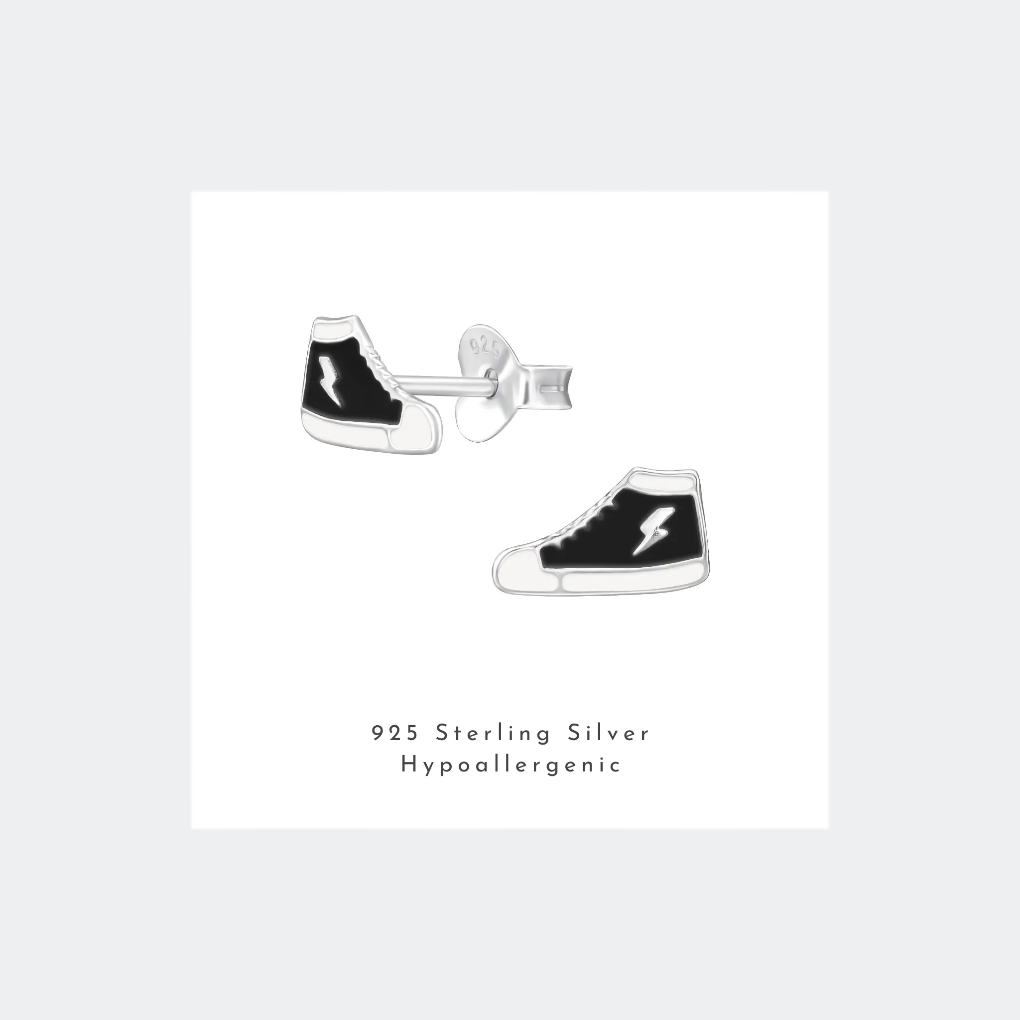 Black Sneaker Stud Earrings
