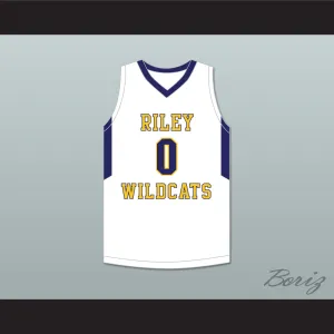 Blake Wesley 0 James Whitcomb Riley High School Wildcats White Basketball Jersey 1