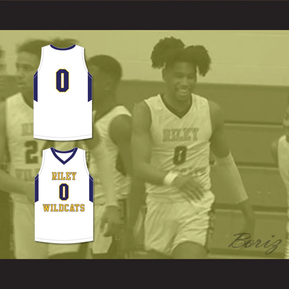 Blake Wesley 0 James Whitcomb Riley High School Wildcats White Basketball Jersey 1