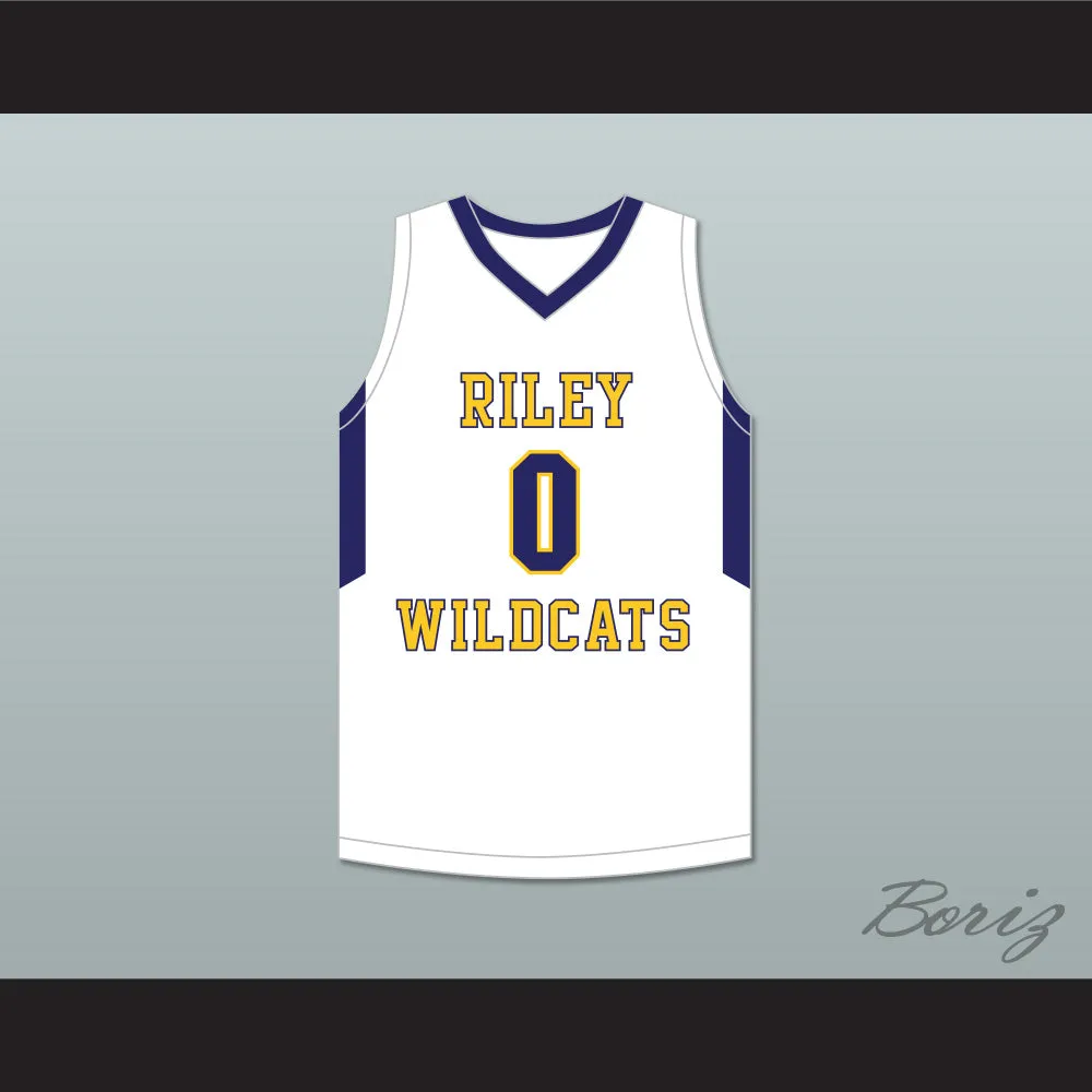 Blake Wesley 0 James Whitcomb Riley High School Wildcats White Basketball Jersey 1