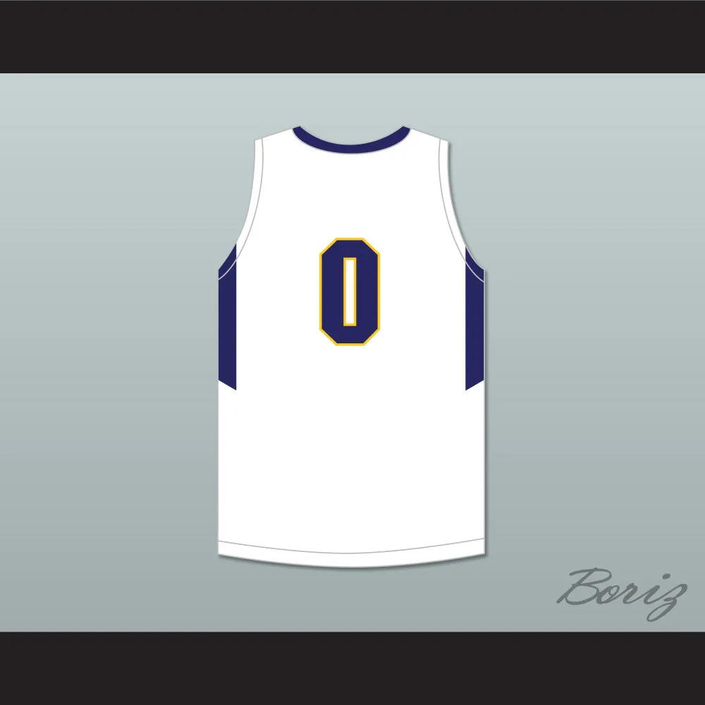 Blake Wesley 0 James Whitcomb Riley High School Wildcats White Basketball Jersey 1