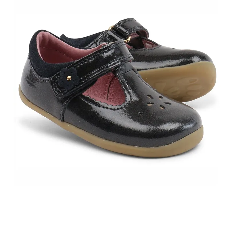 Bobux SU Midnight Gloss Reign T-Bar Shoes