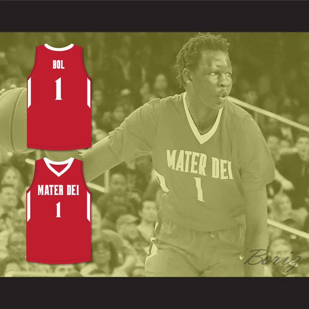 Bol Bol 1 Mater Dei High School Red Basketball Jersey 2