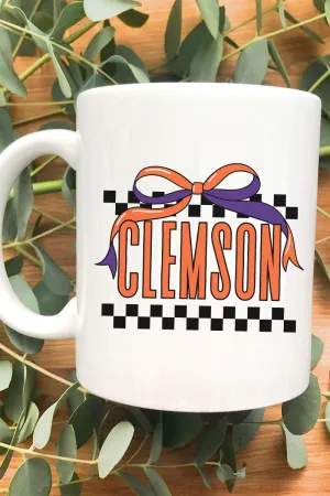 Bow Clemson Check Ceramic Mug