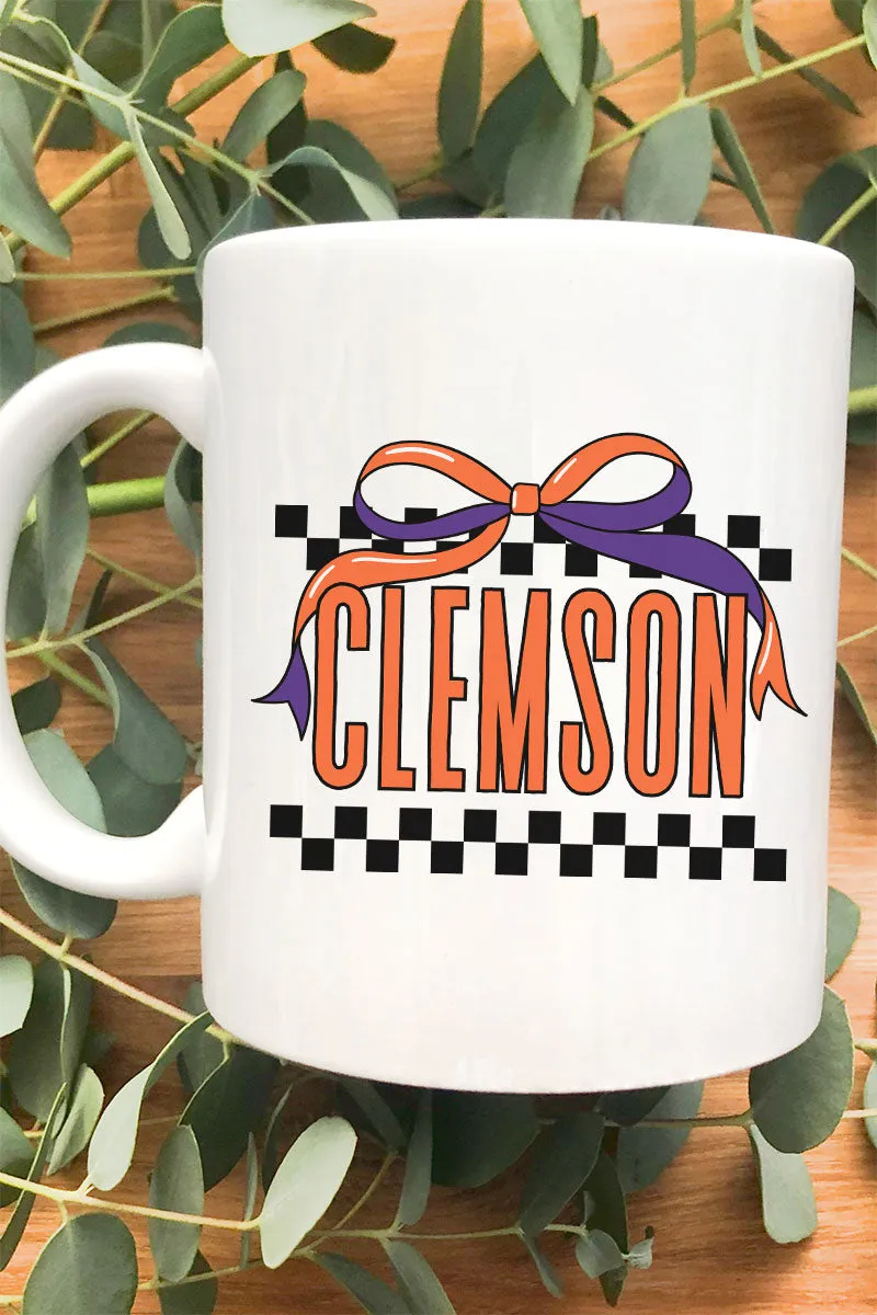 Bow Clemson Check Ceramic Mug