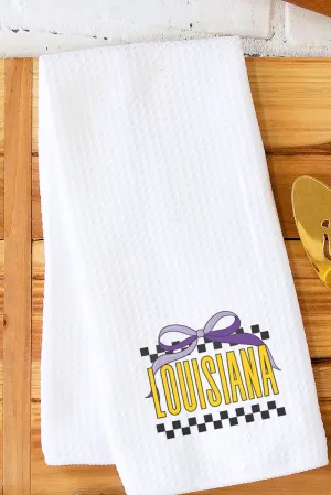Bow Louisiana Check Waffle Kitchen Towel