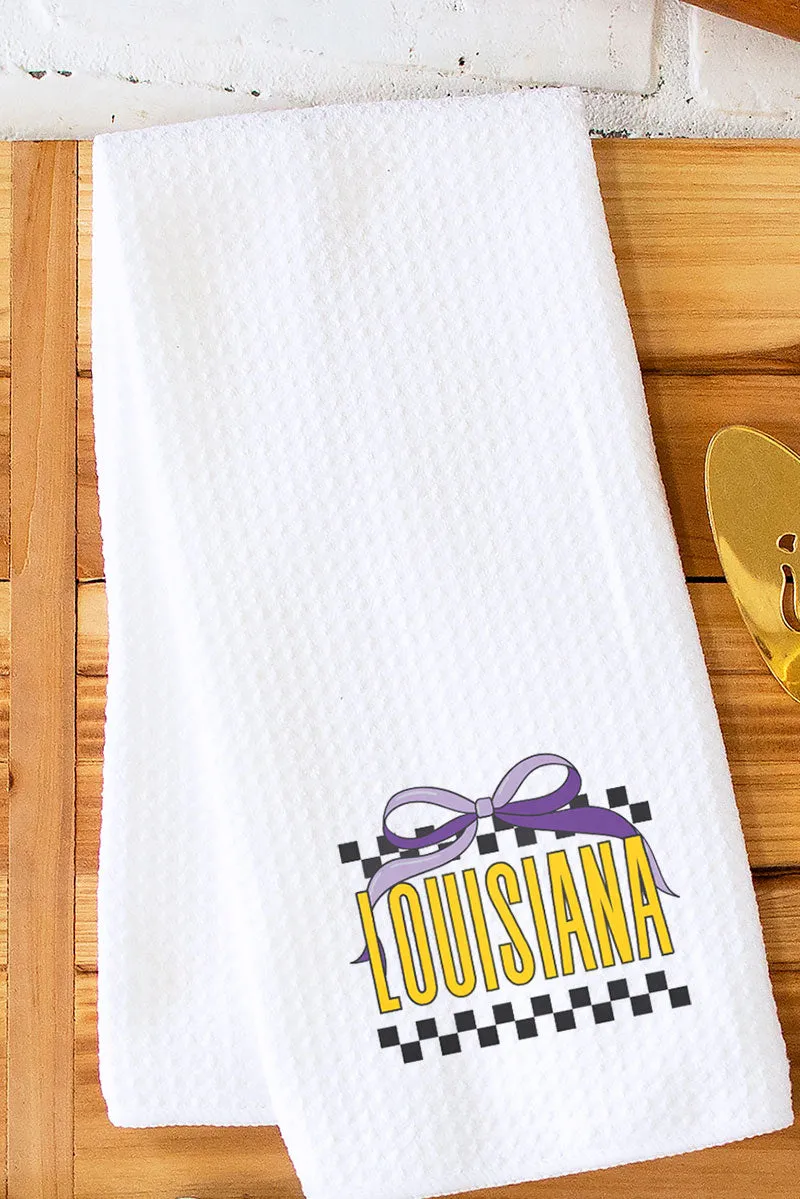 Bow Louisiana Check Waffle Kitchen Towel