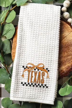 Bow Texas Check Waffle Kitchen Towel