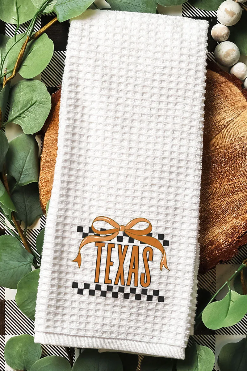 Bow Texas Check Waffle Kitchen Towel