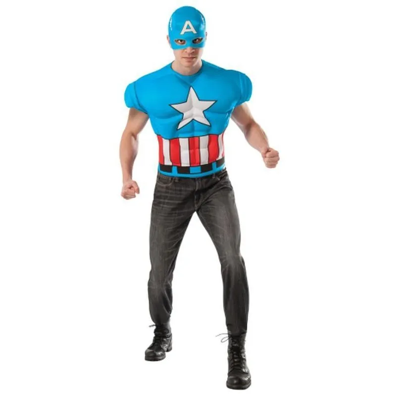 Captain America Muscle Chest Shirt Size Std