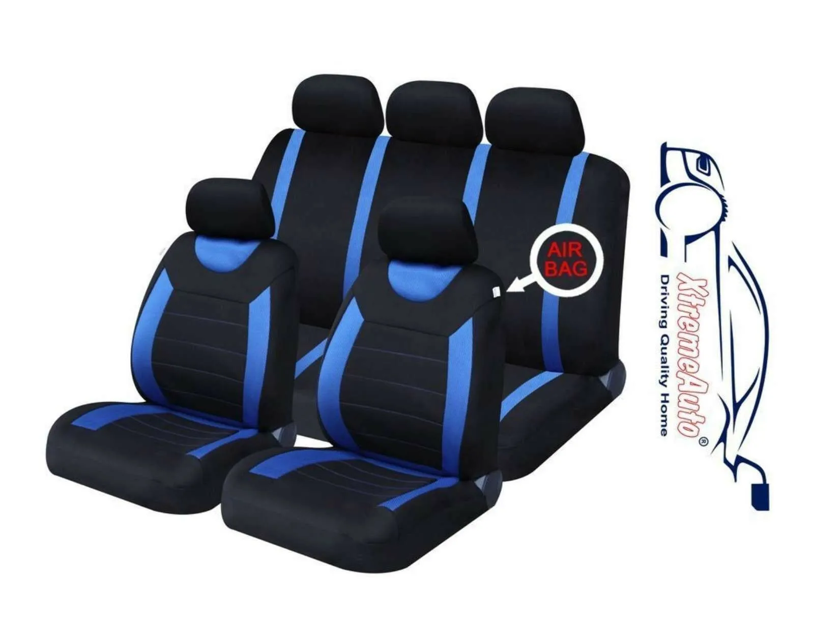 Carnaby Blue Car Sport Seat Covers   Matching Carpet Mats & Steering Wheel Cover