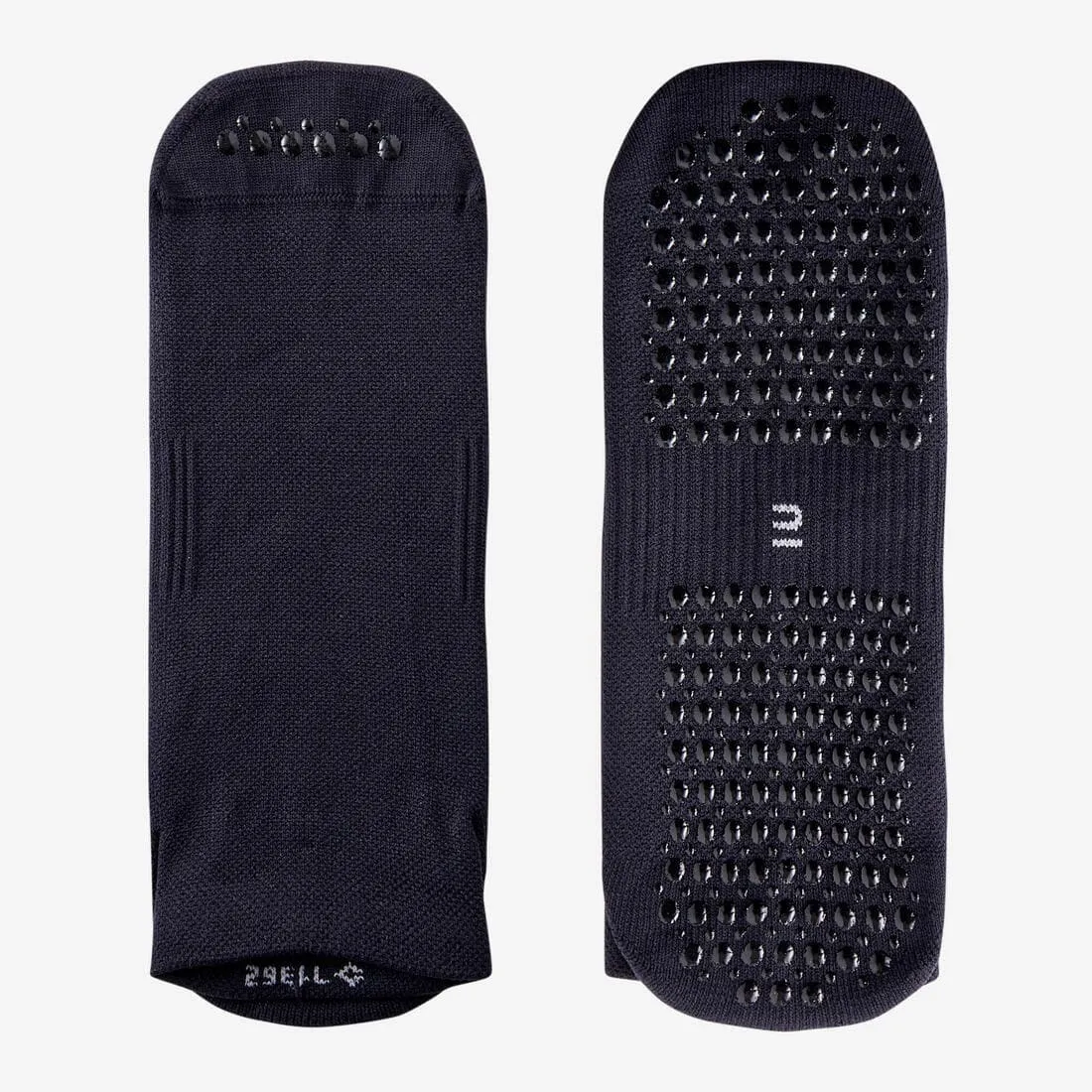 Chaussettes antidérapantes fitness basse synthétique - 100 noir