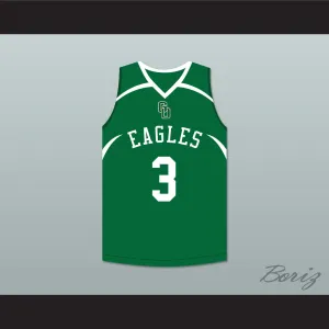 CJ McCollum 3 GlenOak High School Golden Eagles Green Basketball Jersey
