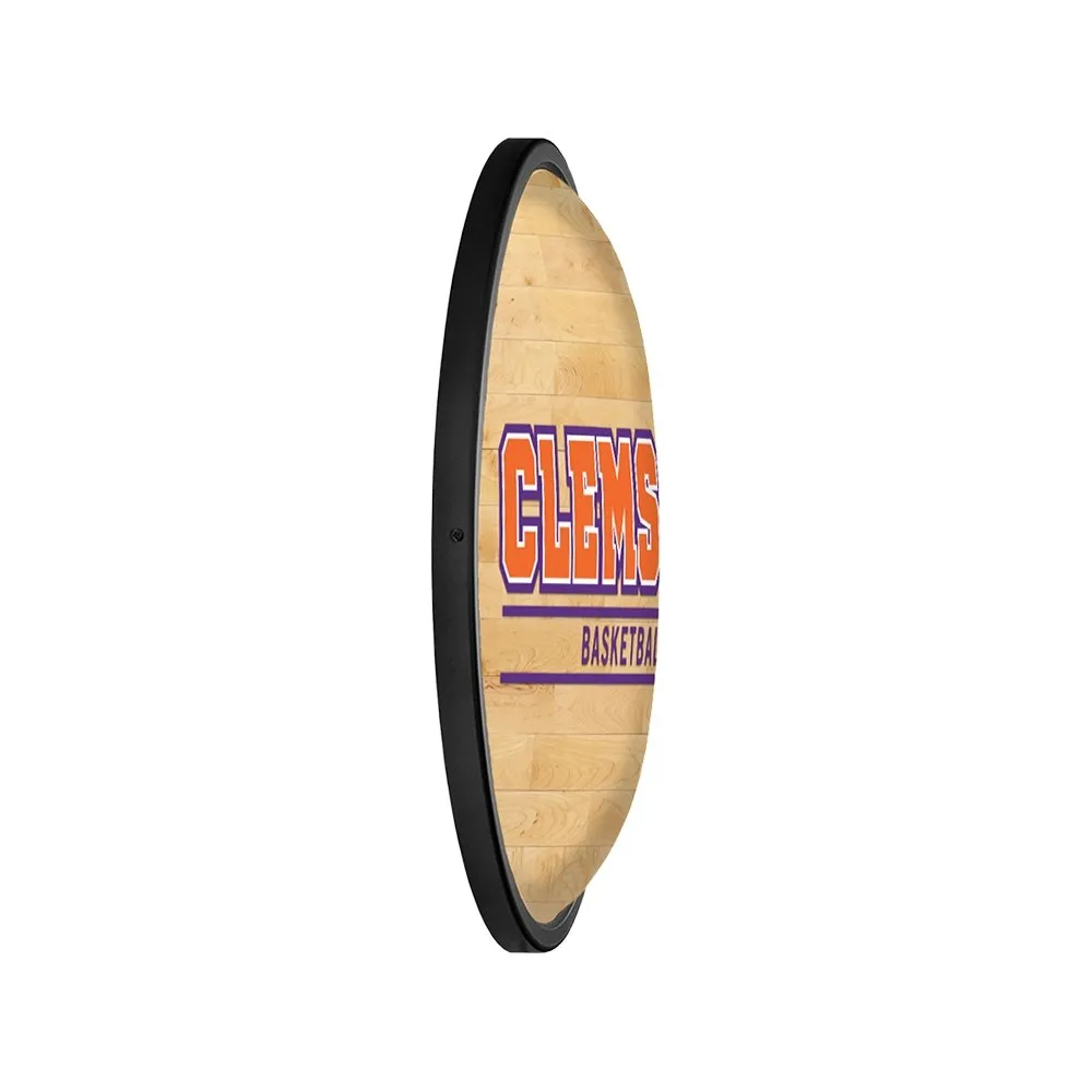 Clemson Tigers: Hardwood - Oval Slimline Lighted Wall Sign