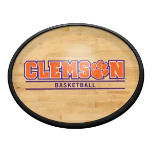 Clemson Tigers: Hardwood - Oval Slimline Lighted Wall Sign
